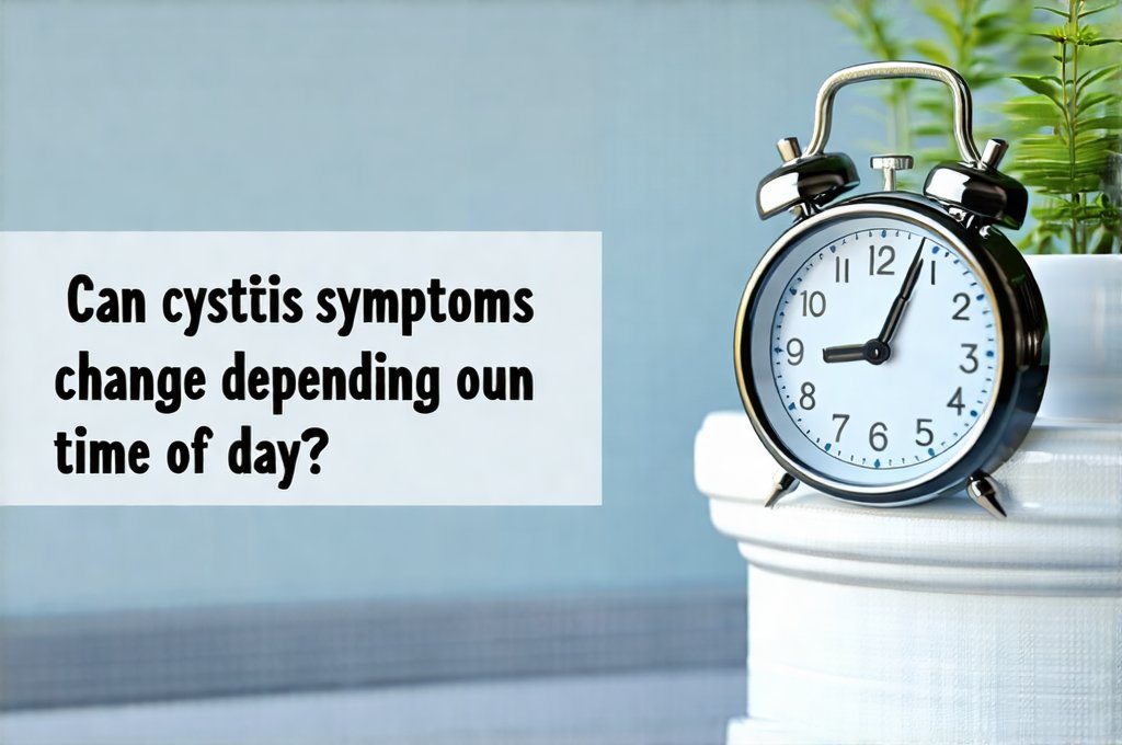 Can cystitis symptoms change depending on time of day?